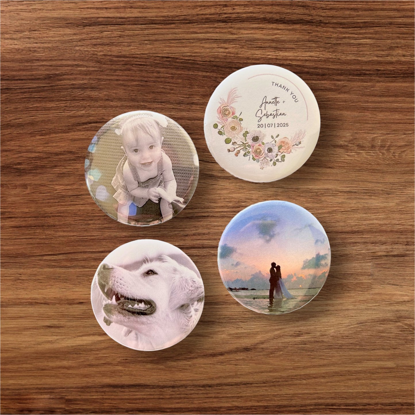 Custom Photo Compact Mirror Keyring 6 Pack