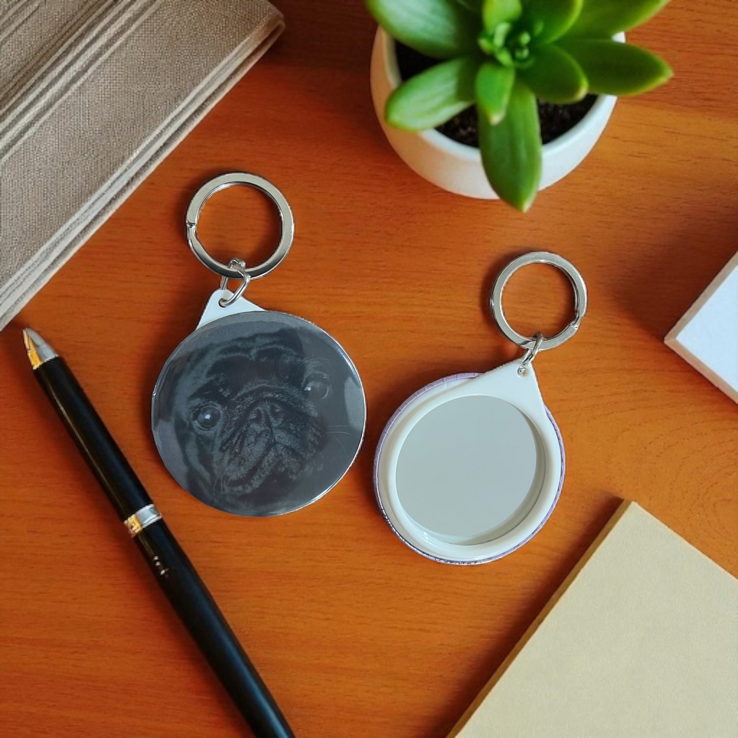 Custom Photo Compact Mirror Keyring 6 Pack